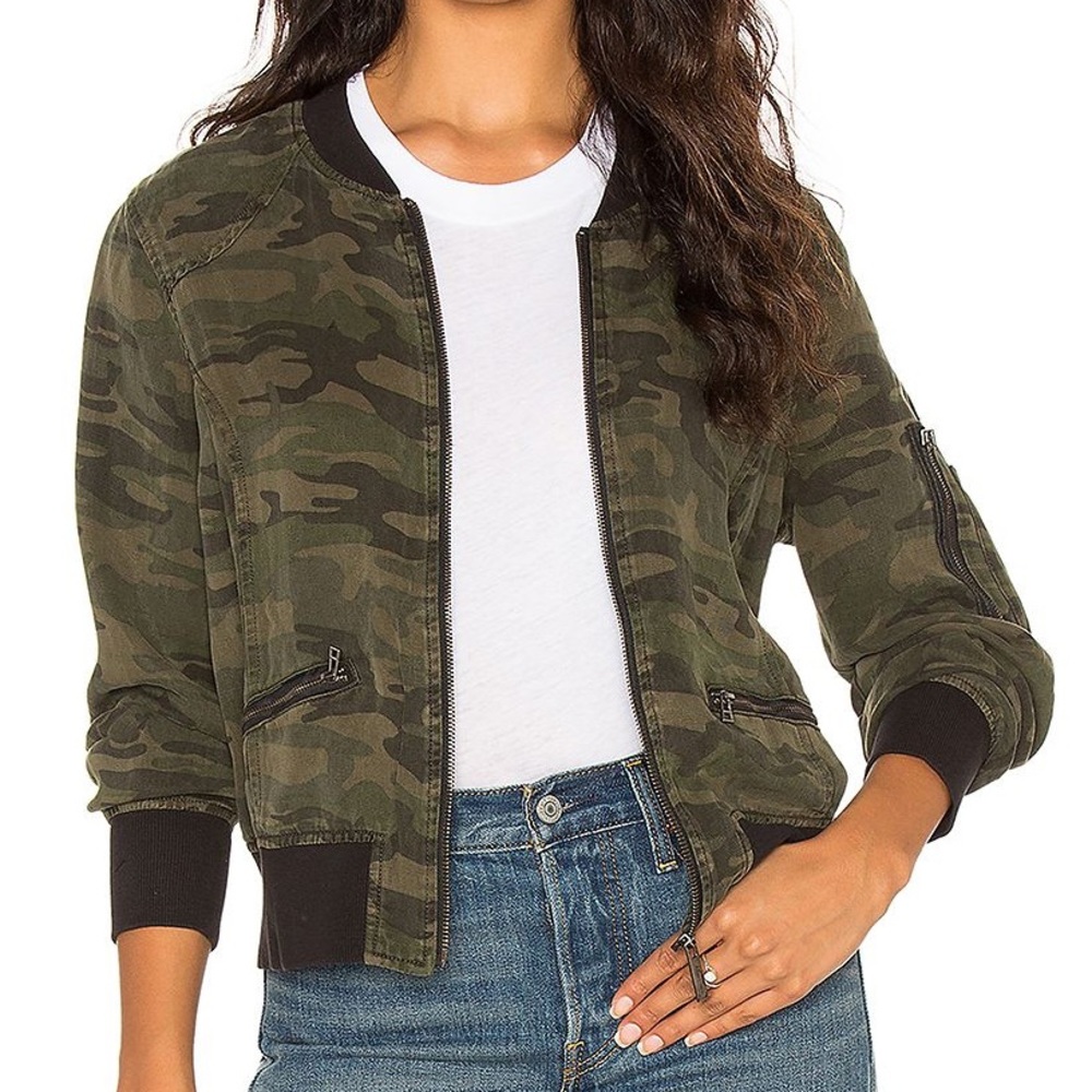 Sanctuary Camouflage Lightweight Bomber Jacket - Picture 1 of 8